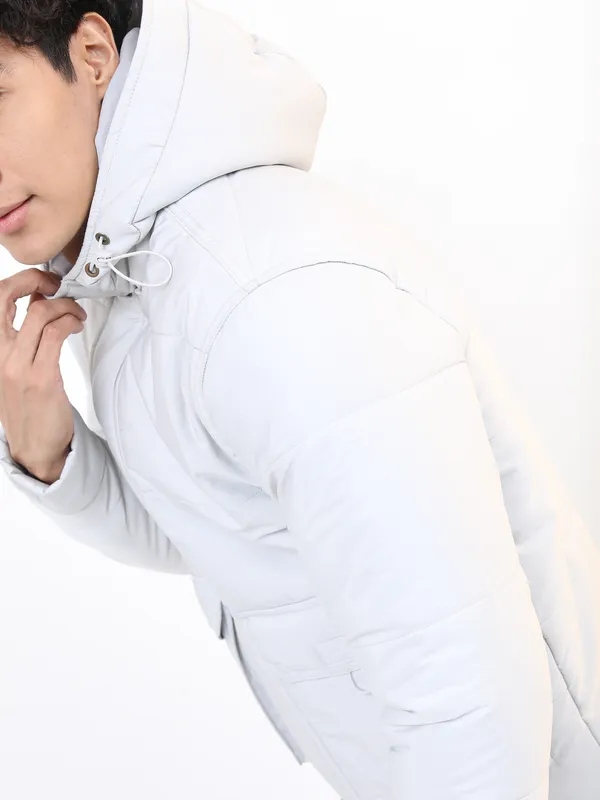 Highlander Men Grey Solid Puffer Jacket