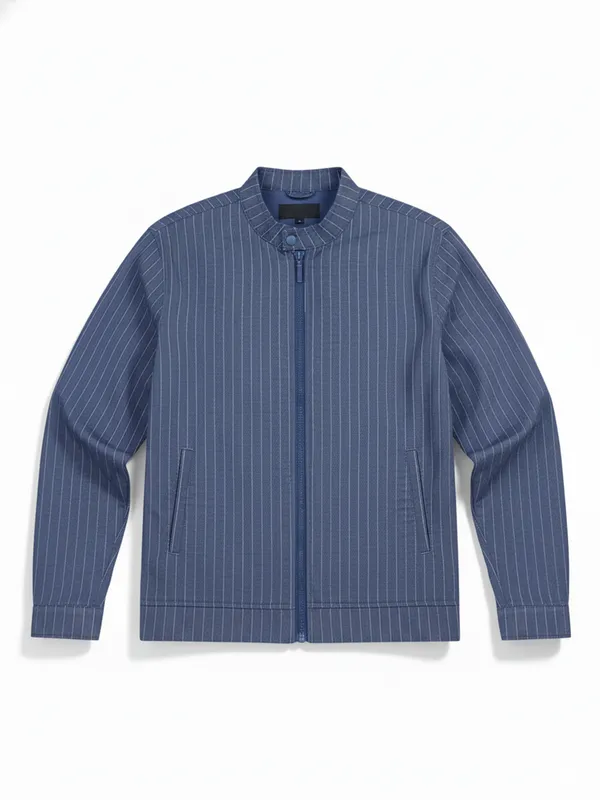 HIGHLANDER Men violet Striped Bomber Jacket