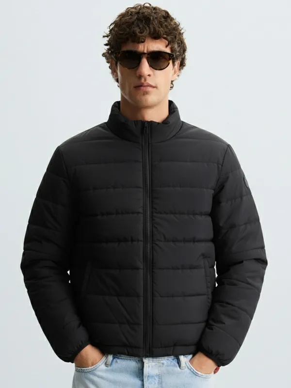 Highlander Men Black Solid Puffer Jacket