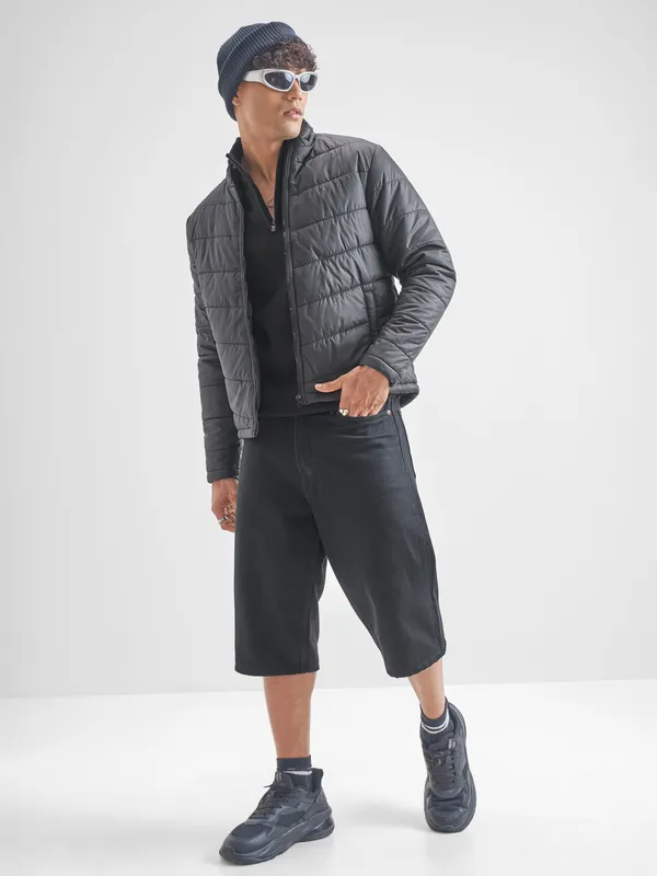 Highlander Men Black Solid Puffer Jacket