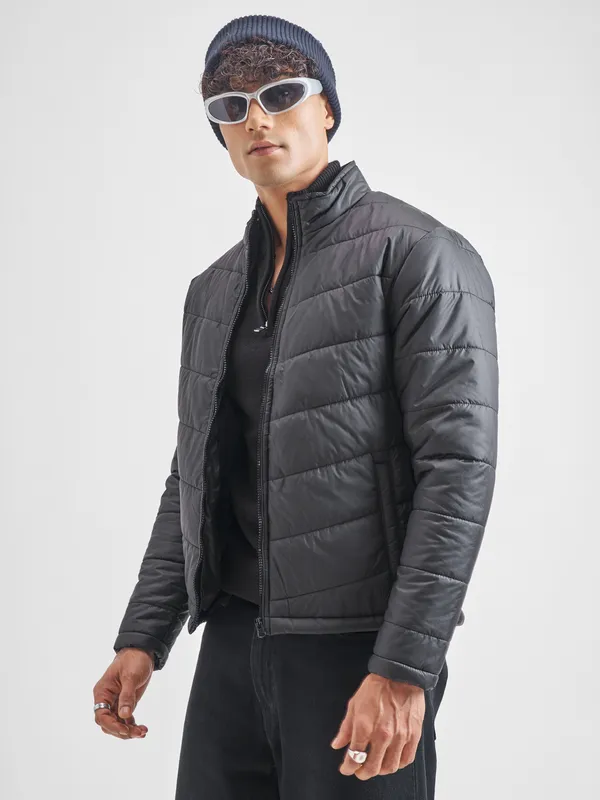 Highlander Men Black Solid Puffer Jacket