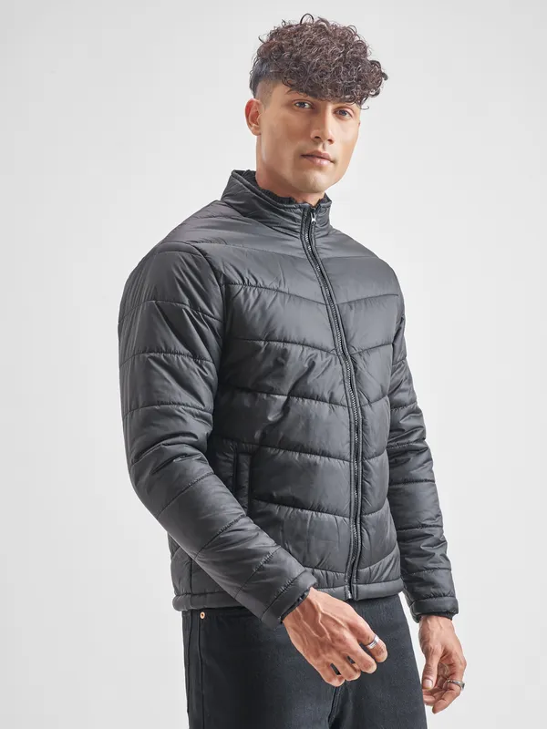 Highlander Men Black Solid Puffer Jacket