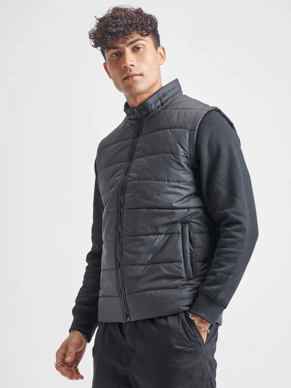 Highlander Men Black Solid Puffer Jacket
