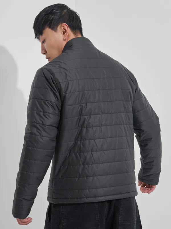 Men Solid Puffer Jacket