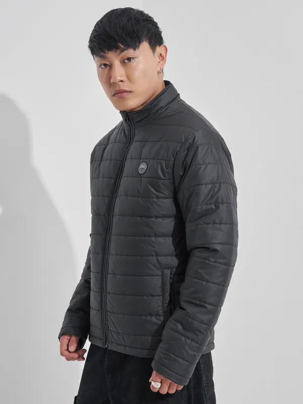 Men Solid Puffer Jacket