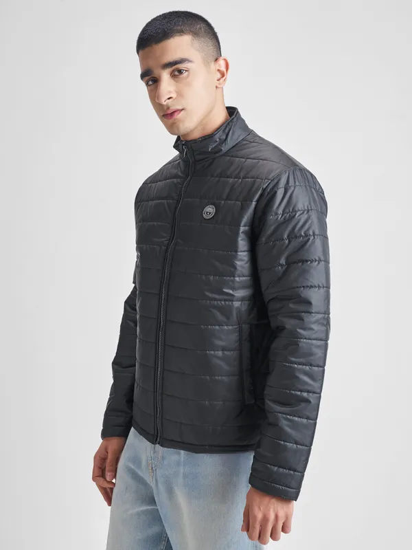 Highlander Men Grey Solid Puffer Jacket