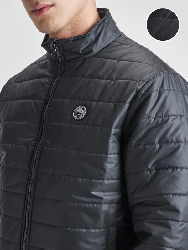 Highlander Men Grey Solid Puffer Jacket