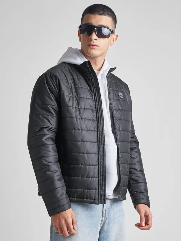 Highlander Men Grey Solid Puffer Jacket