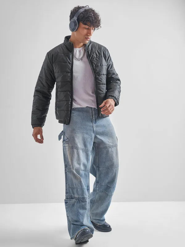 Men Solid Padded Jacket