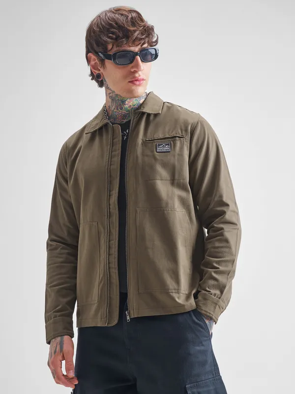 Men Solid Open Front Jacket