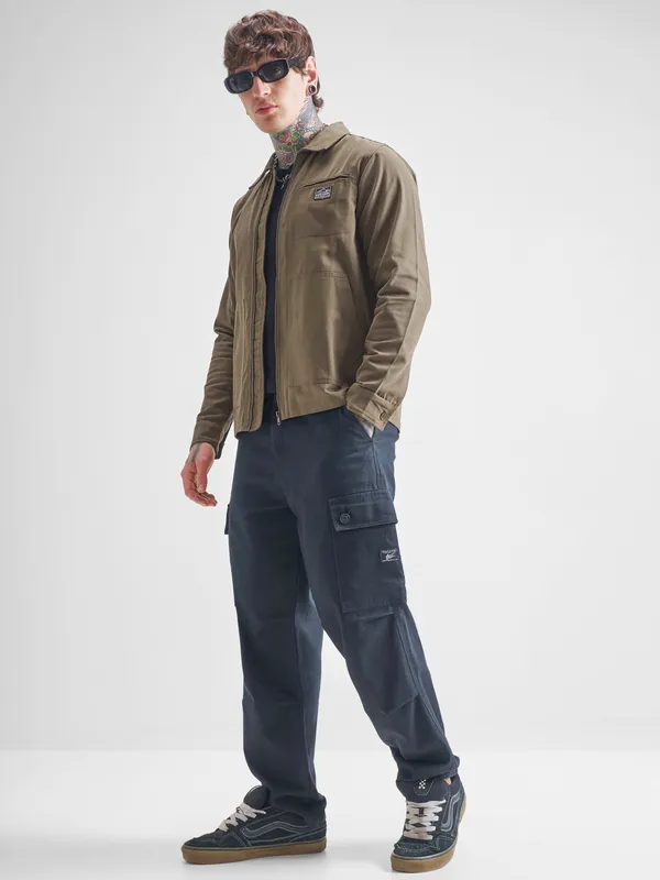Men Solid Open Front Jacket