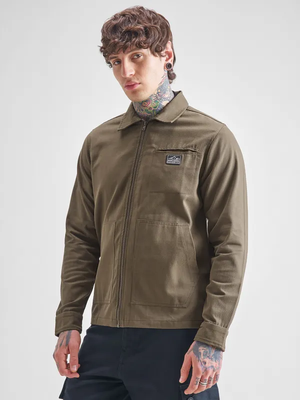 Men Solid Open Front Jacket
