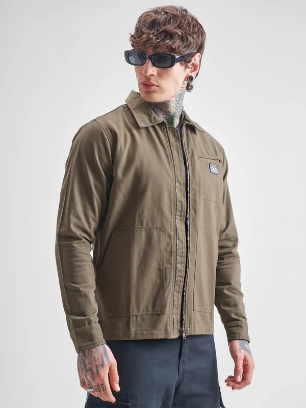 Men Solid Open Front Jacket