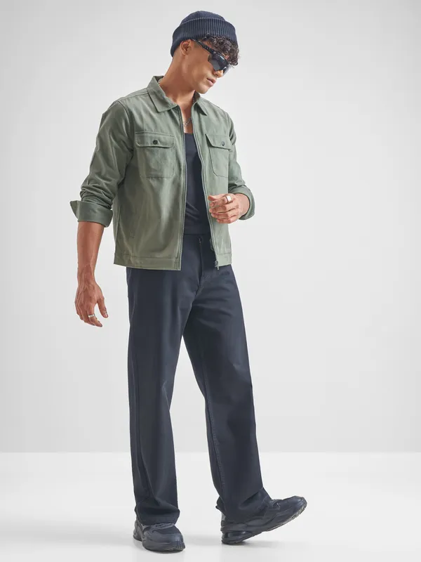 Men Solid Open Front Jacket