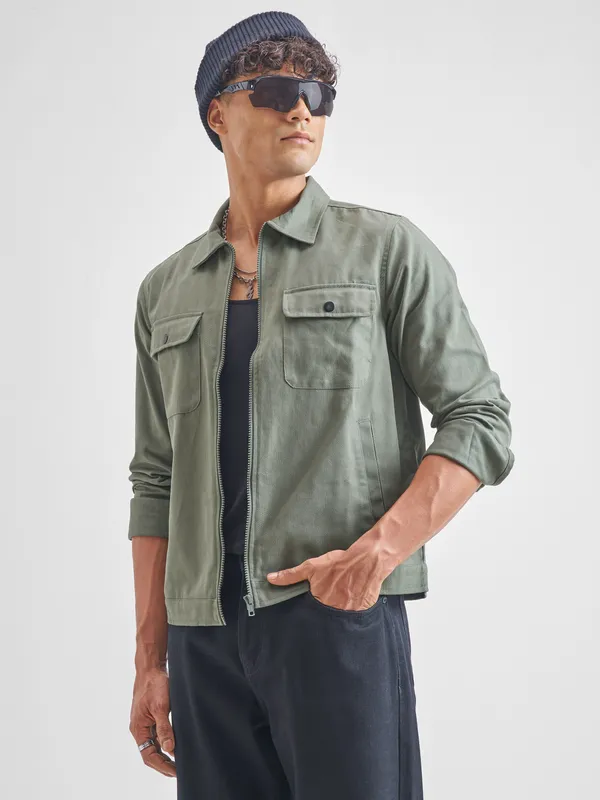 Men Solid Open Front Jacket