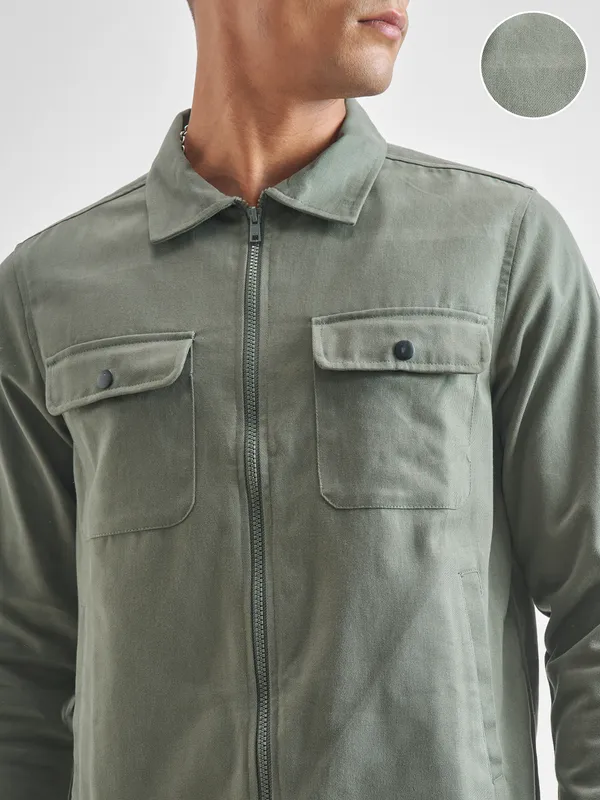 Men Solid Open Front Jacket