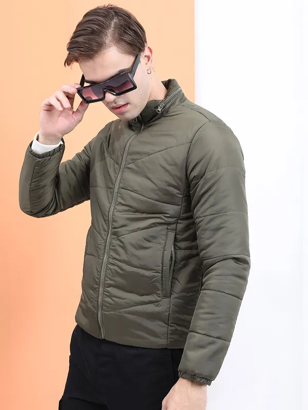 Highlander Men Green Solid Puffer Jacket