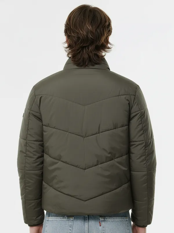 Highlander Men Green Solid Puffer Jacket