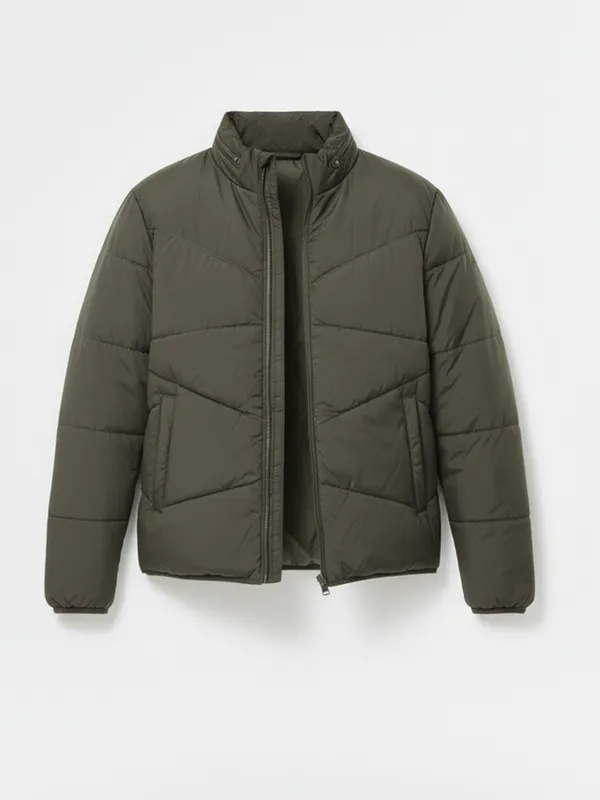 Highlander Men Green Solid Puffer Jacket