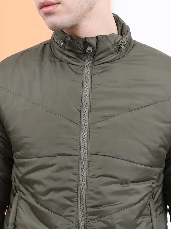 Highlander Men Green Solid Puffer Jacket