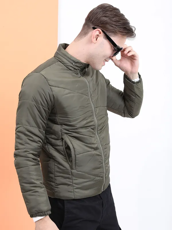 Highlander Men Green Solid Puffer Jacket