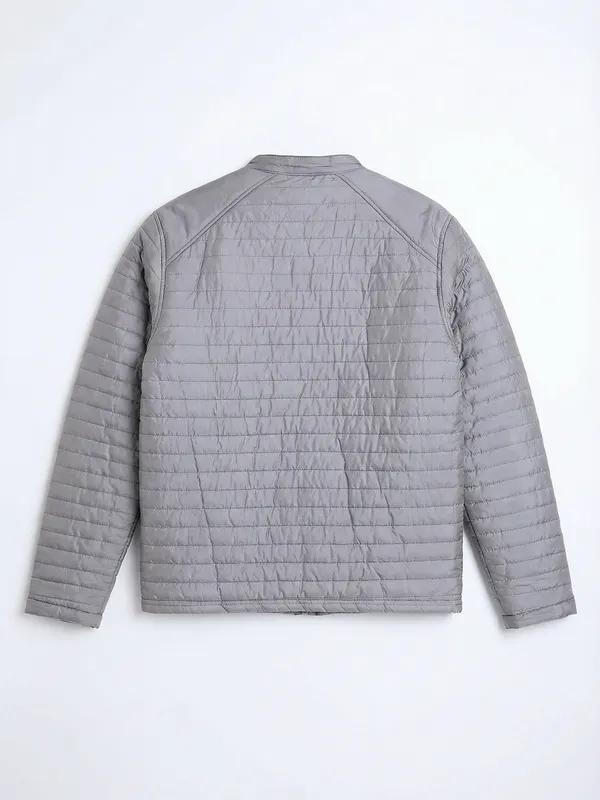 Highlander Men Grey Solid Puffer Jacket