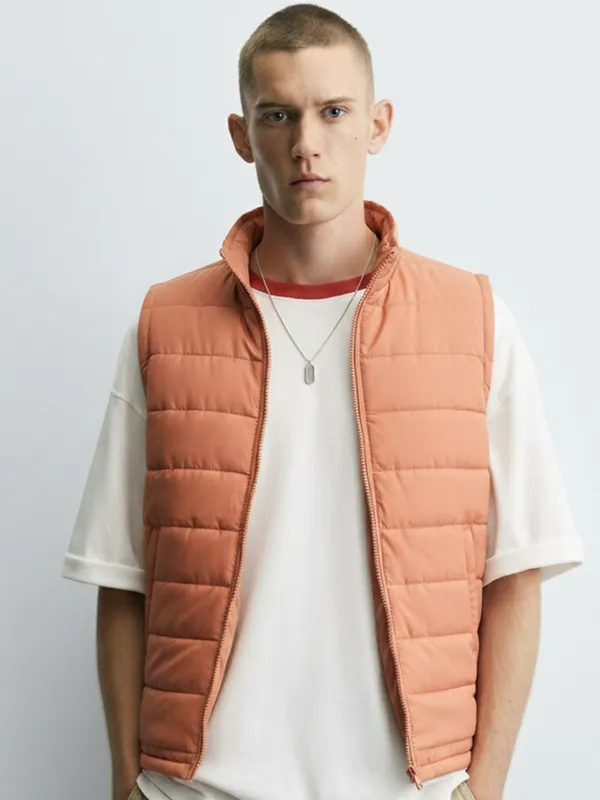 Highlander Men Rust Solid Puffer Jacket