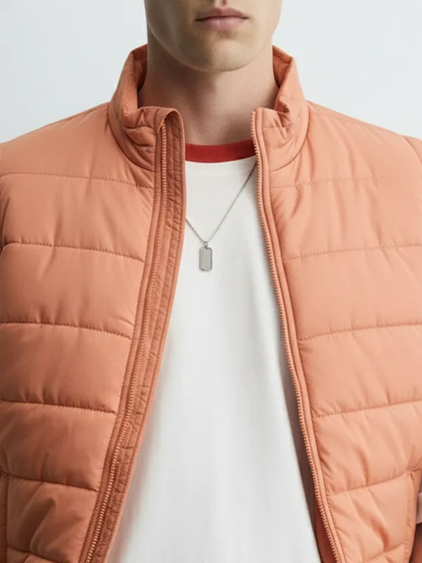 Highlander Men Rust Solid Puffer Jacket