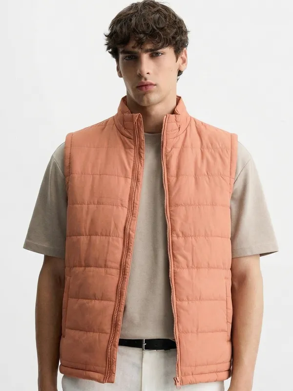 Highlander Men Rust Solid Puffer Jacket