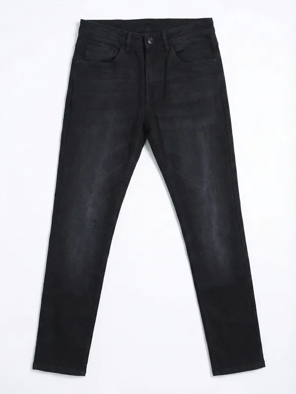 Highlander Men Black Tapered Fit Stretchable Jeans