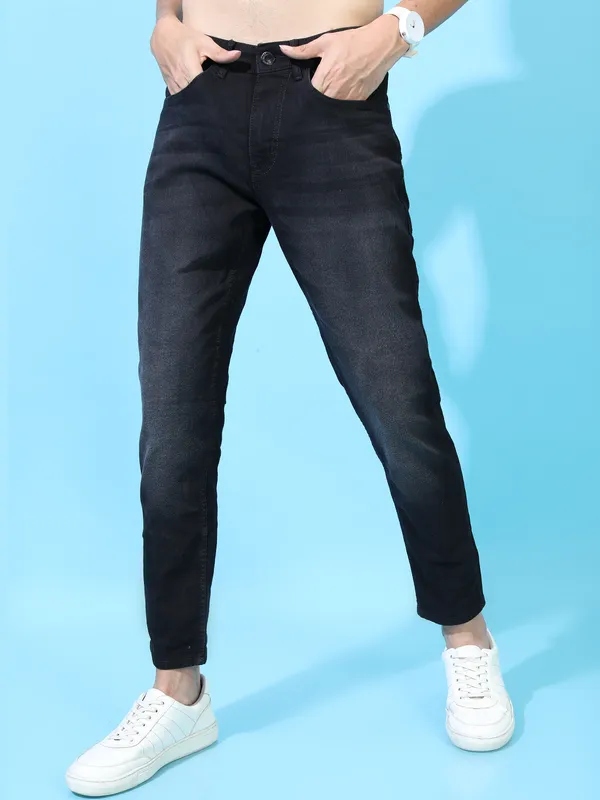 Highlander Men Black Tapered Fit Stretchable Jeans