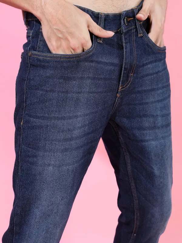  Highlander Men Blue Tapered Fit Clean Look Jeans