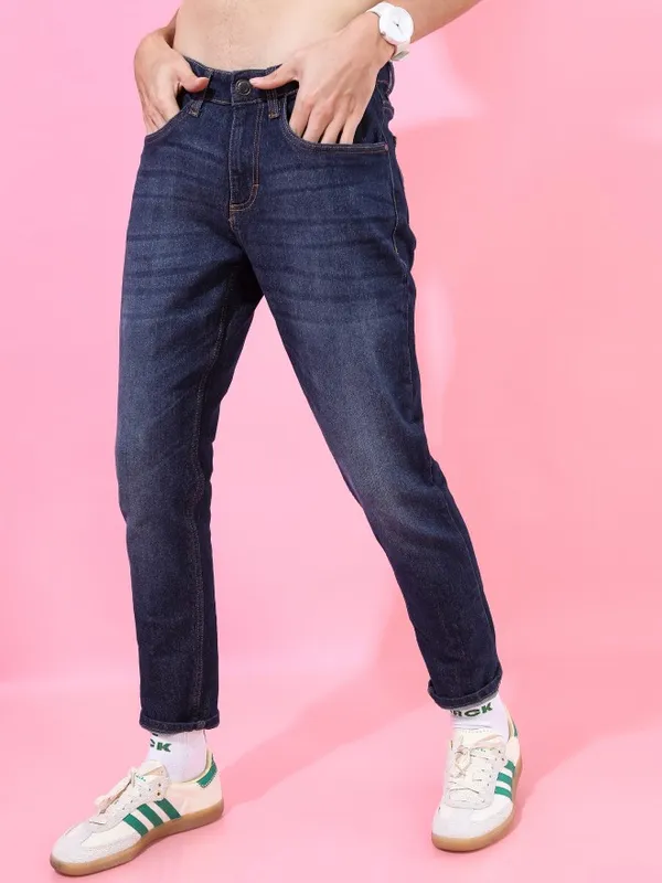  Highlander Men Blue Tapered Fit Clean Look Jeans