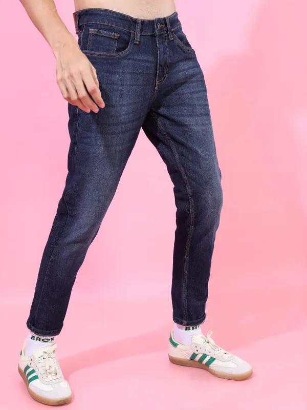  Highlander Men Blue Tapered Fit Clean Look Jeans