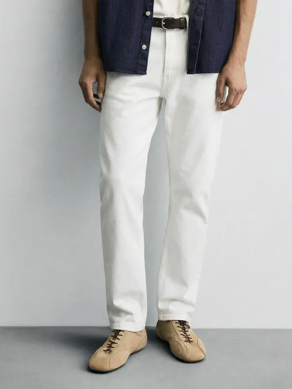 Highlander Men White Bootcut Stretchable Jeans