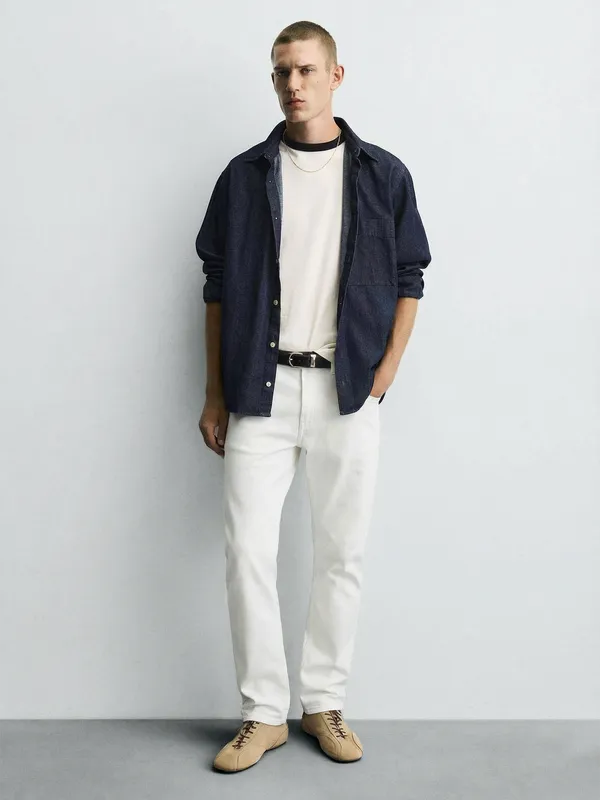 Highlander Men White Bootcut Stretchable Jeans