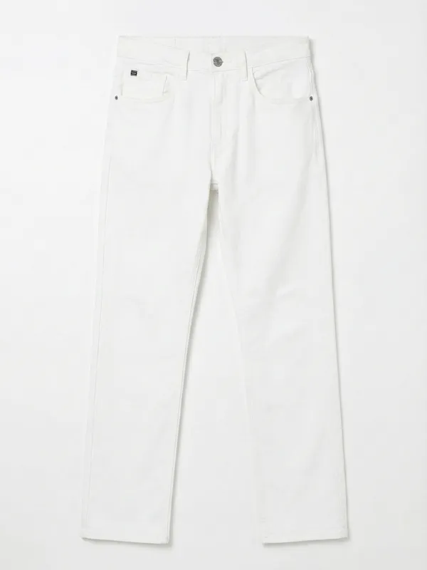 Highlander Men White Bootcut Stretchable Jeans