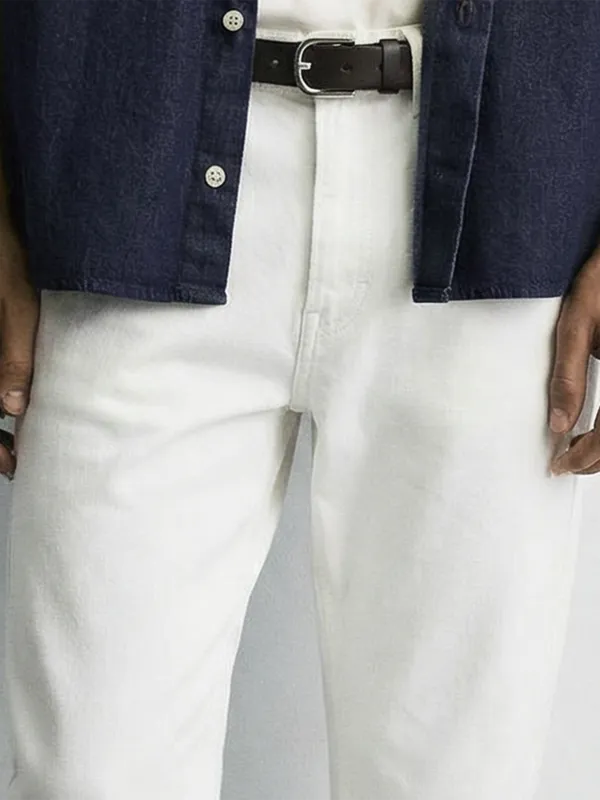 Highlander Men White Bootcut Stretchable Jeans