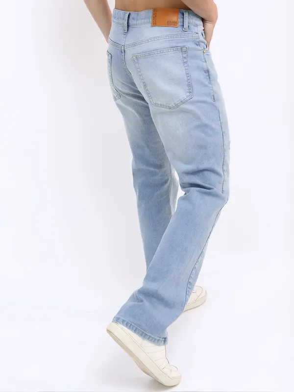 Highlander Men Blue Bootcut Highly Distressed Stretchable Jeans