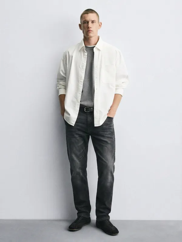 Highlander Men Grey Straight Fit Stretchable Jeans