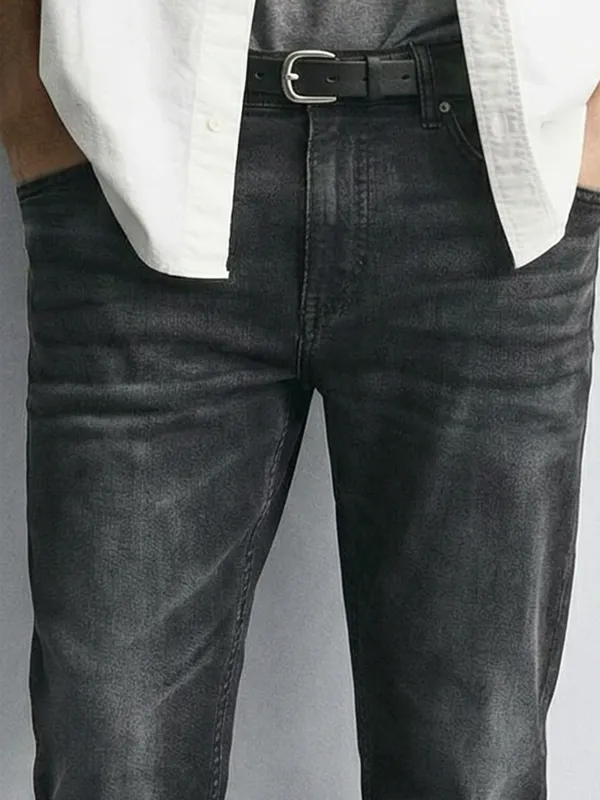 Highlander Men Grey Straight Fit Stretchable Jeans