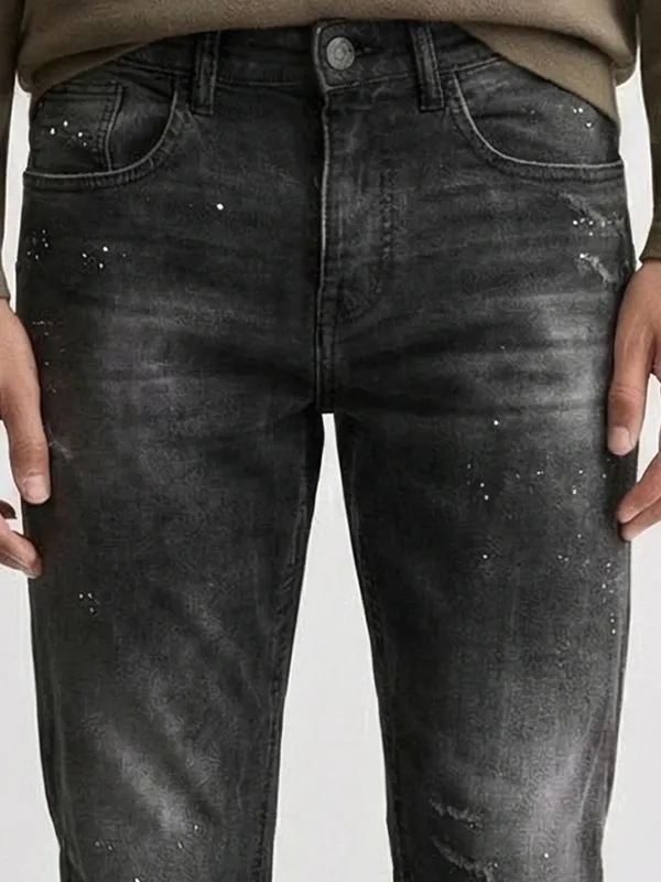 Highlander Men Grey Tapered Fit Mildly Distressed Stretchable Jeans