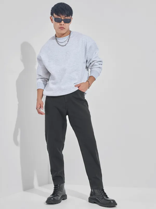 Highlander Men Black Tapered Fit Stretchable Jeans