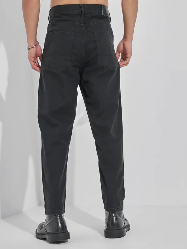 Highlander Men Black Tapered Fit Stretchable Jeans