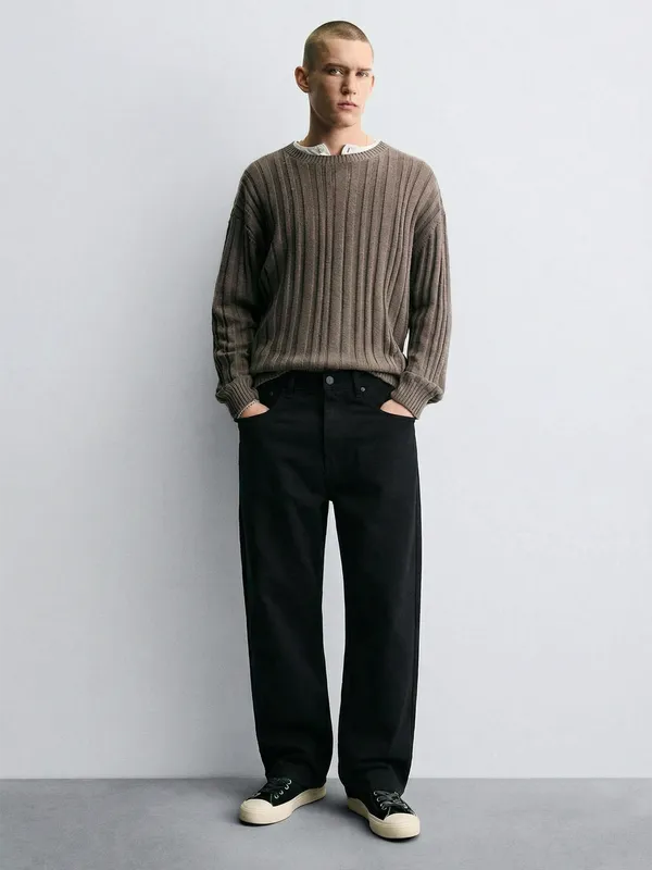 Highlander Men Black Loose Fit Stretchable Jeans