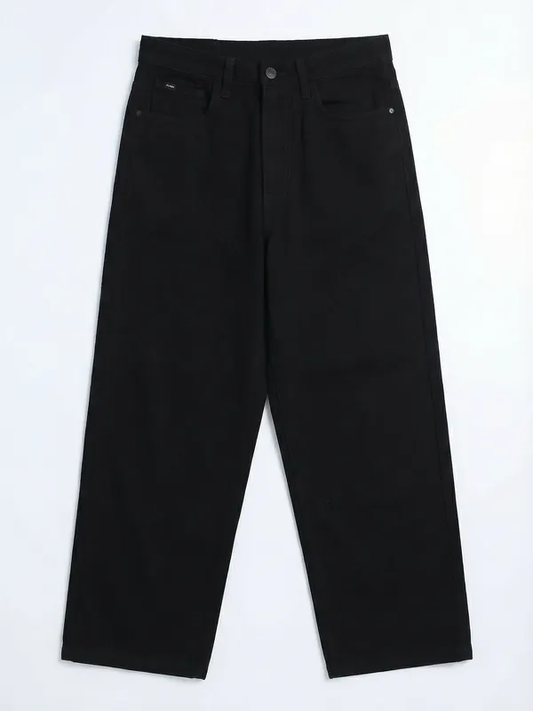 Highlander Men Black Loose Fit Stretchable Jeans