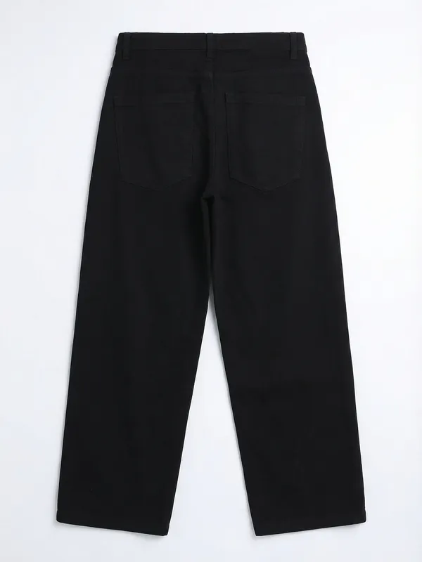 Highlander Men Black Loose Fit Stretchable Jeans