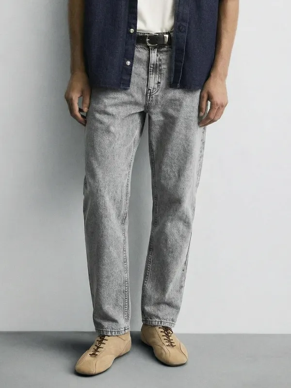 Highlander Men Light Grey Straight Fit Jeans