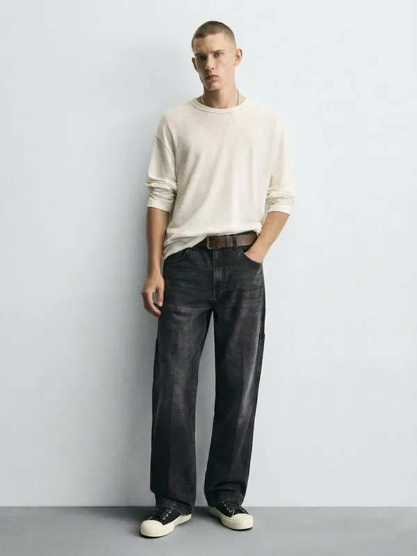 Highlander Men Black Straight Fit Jeans