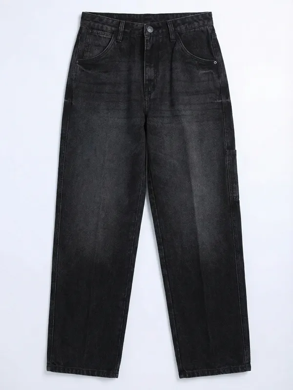 Highlander Men Black Straight Fit Jeans